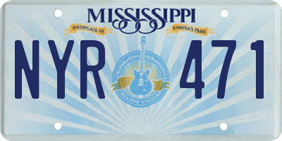 MS license plate NYR471
