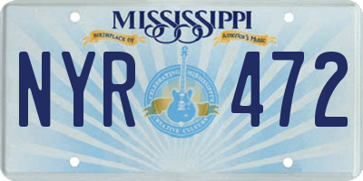 MS license plate NYR472