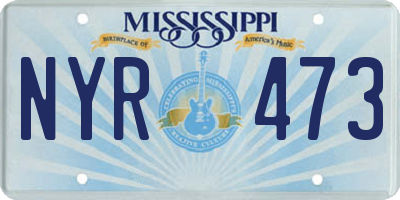 MS license plate NYR473