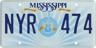 MS license plate NYR474