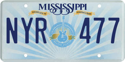 MS license plate NYR477