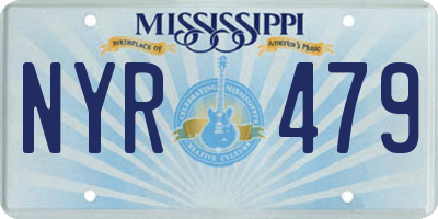 MS license plate NYR479