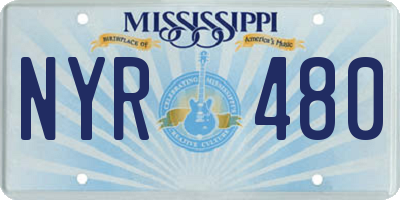 MS license plate NYR480
