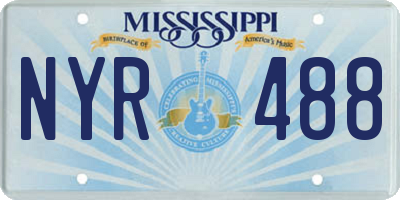 MS license plate NYR488