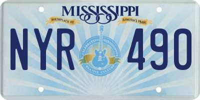 MS license plate NYR490