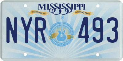 MS license plate NYR493