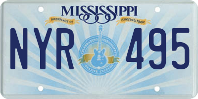 MS license plate NYR495
