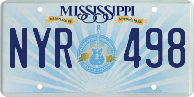 MS license plate NYR498