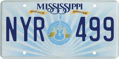 MS license plate NYR499