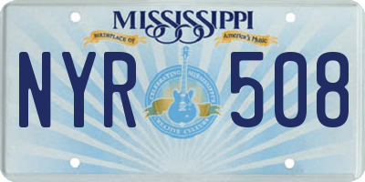 MS license plate NYR508