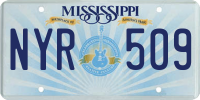 MS license plate NYR509