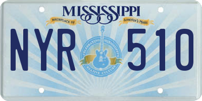 MS license plate NYR510