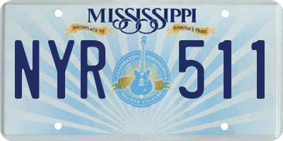 MS license plate NYR511