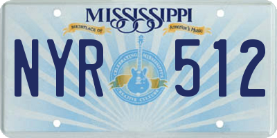 MS license plate NYR512