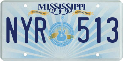 MS license plate NYR513