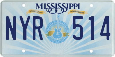 MS license plate NYR514