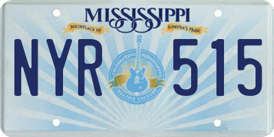 MS license plate NYR515
