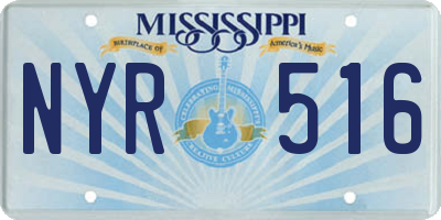 MS license plate NYR516