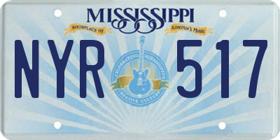 MS license plate NYR517