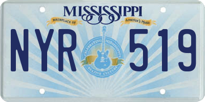MS license plate NYR519