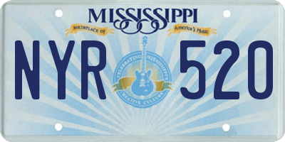 MS license plate NYR520
