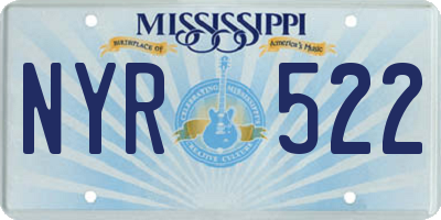 MS license plate NYR522