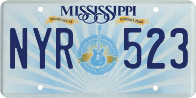 MS license plate NYR523