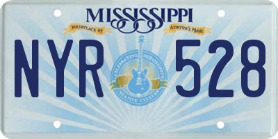 MS license plate NYR528