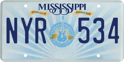 MS license plate NYR534