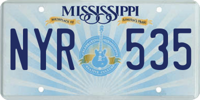 MS license plate NYR535