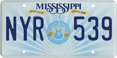 MS license plate NYR539