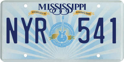 MS license plate NYR541
