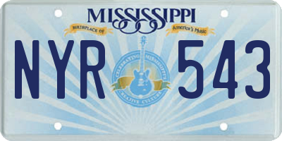 MS license plate NYR543