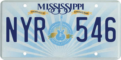 MS license plate NYR546