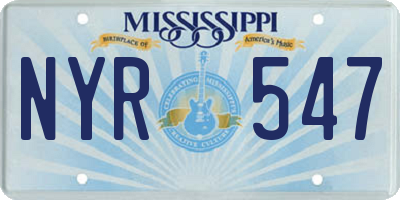 MS license plate NYR547