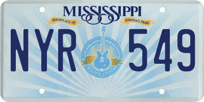 MS license plate NYR549