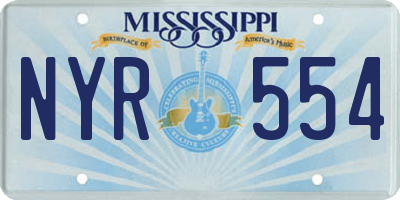 MS license plate NYR554