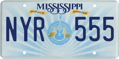 MS license plate NYR555