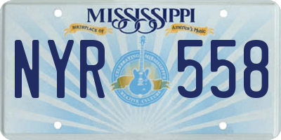 MS license plate NYR558
