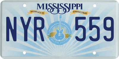 MS license plate NYR559