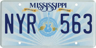 MS license plate NYR563