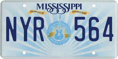 MS license plate NYR564