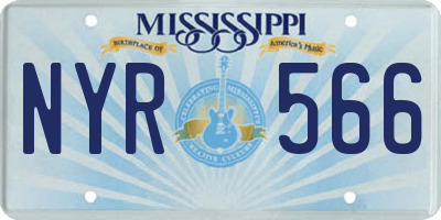 MS license plate NYR566