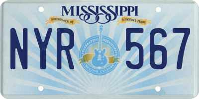 MS license plate NYR567
