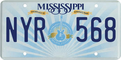 MS license plate NYR568