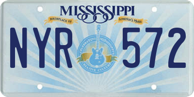MS license plate NYR572