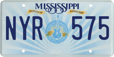 MS license plate NYR575
