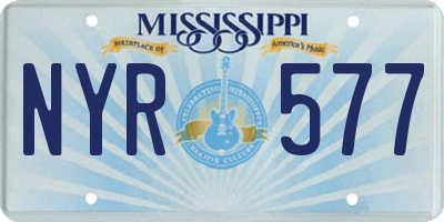 MS license plate NYR577