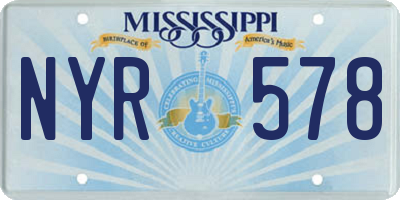 MS license plate NYR578