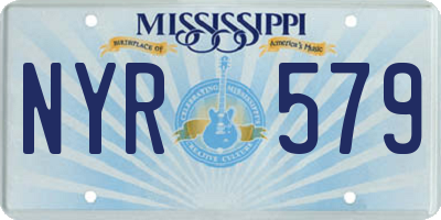 MS license plate NYR579